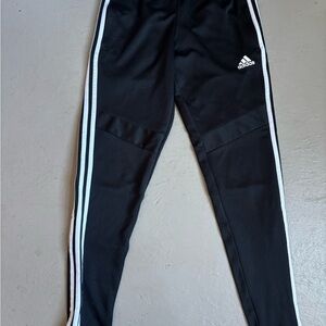 Adidas Women’s Black Joggers with White Stripes